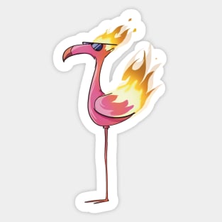 A Cool Flaming Flamingo Standing in a Pool (Flamengo)(No Text Variant) Sticker